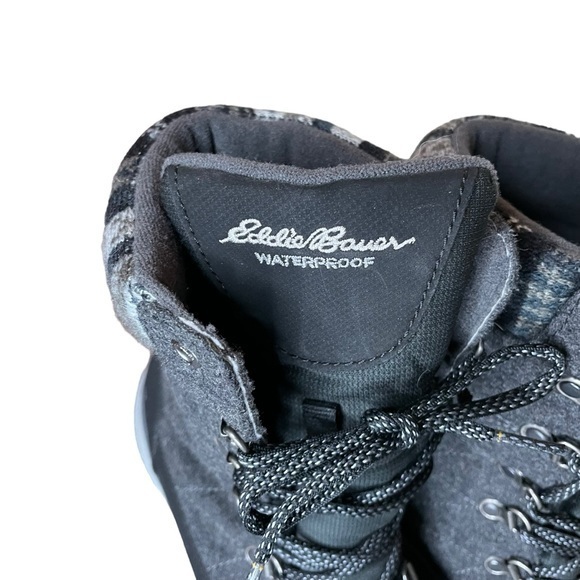 Eddie Bauer Waterproof Laurel Lace Boots Size 9 Dark Smoke Black Grey Snow Moon - Picture 6 of 9